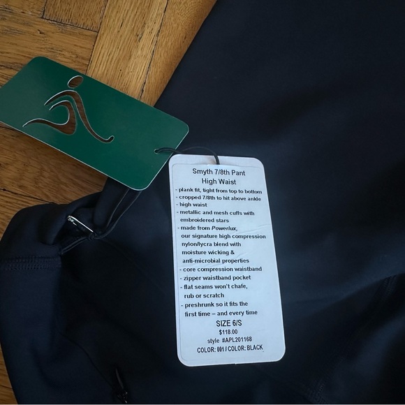 NWOT-Nancy Rose Performance Legging SILVER star detail at ankle 6/S - 7/8 length - Picture 5 of 10